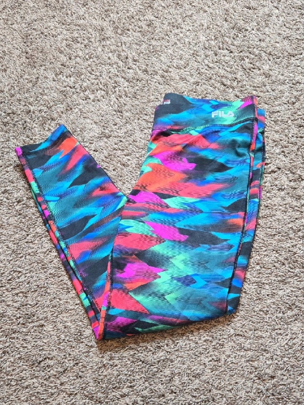 Fila Sport Running Large Leggings Pants Multicolor - Picture 2 of 2